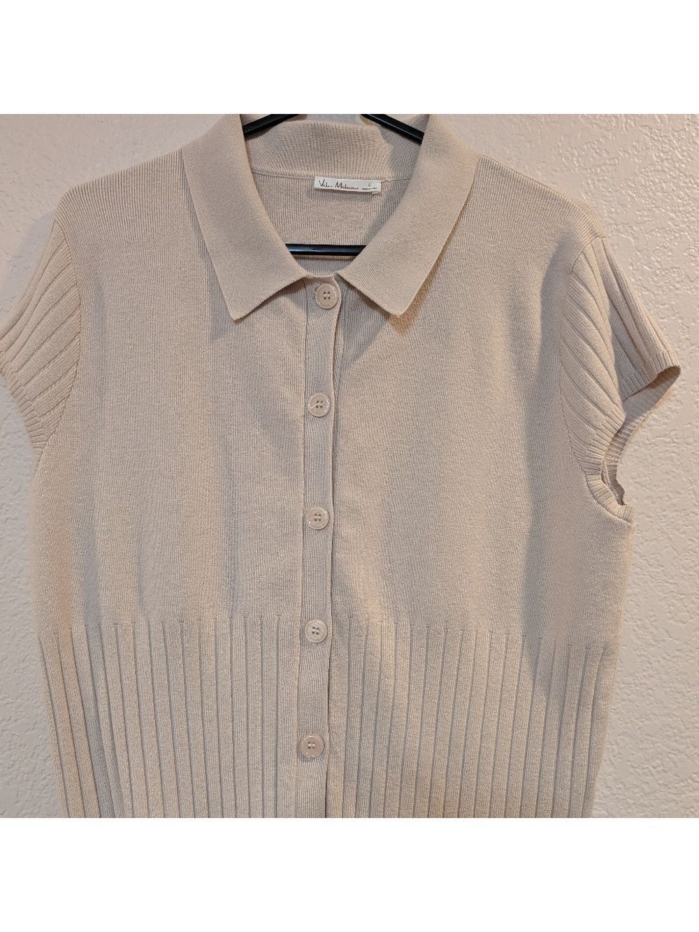 Vila Milano Knit Top Large Milky Beige